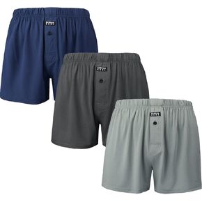 BAMBOO COOL Men's Boxers Underwear Boxer Shorts for Men Classic Lounge Loose Stretch Short (3 or 5 Pack)