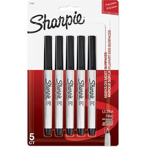 Sharpie 37665PP Permanent Markers, Ultra Fine, 5 Pack