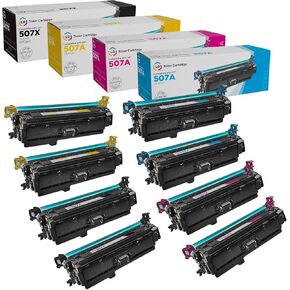 LD Products Replacement for HP 507X & 507A Toner Cartridge Set for HP Laserjet Enterprise M551n M551dn M551xh M570dw M570dn M575c M575dn M575f (2 Black 2 Cyan 2 Magenta 2 Yellow 8-Pack)