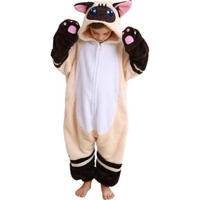 ATOZ Unisex Children Animal Siamese Cat Onesie, Halloween Costume Pajamas Christmas Cosplay Sleepwear For Boys Girls