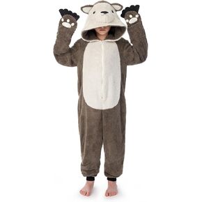Halloween Unisex Kids Plush Sea Otter Onesie Hoodie Jumpsuit 4-12 Years