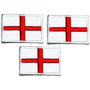 Umama Patch Set of 3 Mini flag '' 0.6X1.1 '' England Flag Country Craft Fabric National Emblem England Flag Embroidered applique iron on patch for Backpacks Jeans Jackets T-Shirt Clothing