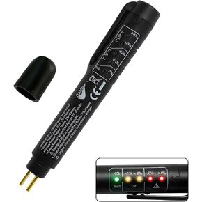 Brake Fluid Liquid Tester Pen, DOT 3 DOT 4 DOT 5.1 Brake Fluid Liquid Tester with 5 LED Indicators, Car Diagnostic Testing Tool, Universal Fluid Liquid Oil Analyzer