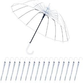 12 Pcs Umbrella Wedding Style Stick Umbrellas Large Windproof Bubble Umbrellas Rain Umbrellas with J Hook Handle for Bride Groom Gift in Kuwait