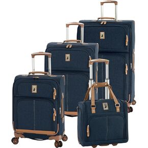 London Fog Wallington Denim 4 Piece Nested Set USB, 15", 20", 25", 29"