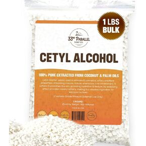Cetyl Alcohol (1 lbs / 16 oz) 100% Pure Extracted from Coconut & Palm Oils. Premium Granules Cetyl Alcohol for Lotion Making, Creams, Scrubs, Shampoos, Conditioners, Moisturizers and More | 1 Pound