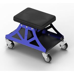 Vyper Low Pro Detailing/Automotive/DIY Garage/Shop Stool with Removable Seat (Black Seat, Black Frame)