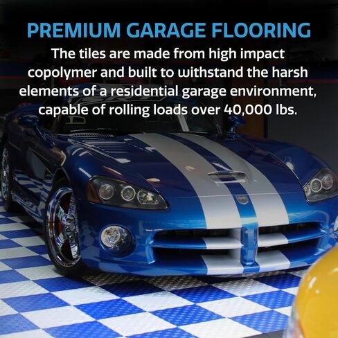 Big Floors GarageTrac Diamond, Durable Copolymer Interlocking Modular Non-Slip Garage Flooring Tile (48 Pack), Black in Saudi Arabia