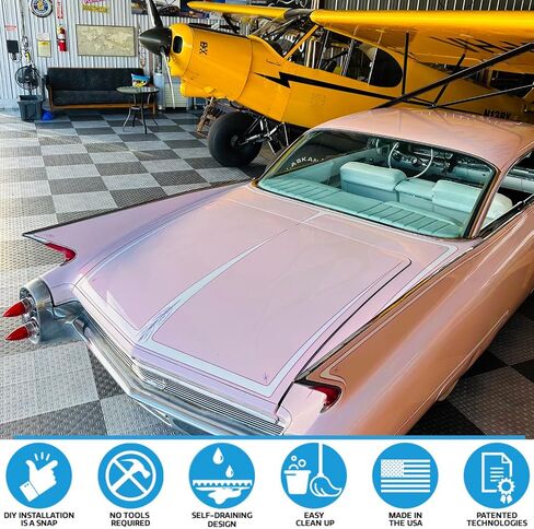 Big Floors GarageTrac Diamond, Durable Copolymer Interlocking Modular Non-Slip Garage Flooring Tile (48 Pack), Black in Saudi Arabia
