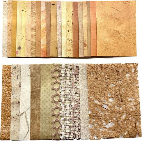 Textured Scrapbook Paper Mesh Fabric - Junk Journal Supplies Assorted Set 51 Sheets Mixed Scrapbooking Materials Boho Cardstock Aesthetic Decoupage Paper for Crafts Planner Collage Embellishments in Saudi Arabia