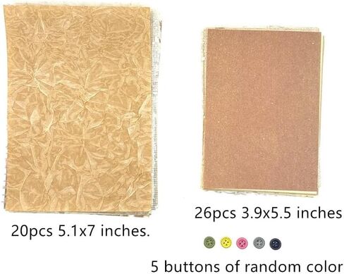 Textured Scrapbook Paper Mesh Fabric - Junk Journal Supplies Assorted Set 51 Sheets Mixed Scrapbooking Materials Boho Cardstock Aesthetic Decoupage Paper for Crafts Planner Collage Embellishments in Saudi Arabia