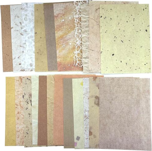 Textured Scrapbook Paper Mesh Fabric - Junk Journal Supplies Assorted Set 51 Sheets Mixed Scrapbooking Materials Boho Cardstock Aesthetic Decoupage Paper for Crafts Planner Collage Embellishments in Saudi Arabia