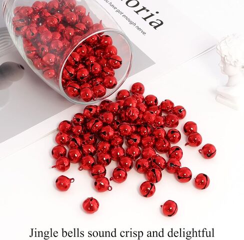1/2 Inch Jingle Bells Small Bell Mini Bells, Tiny Crafts Bells, DIY for Christmas Home Making Ornaments Wreath Pet Decorations Bracelet Anklets Necklace Knitting Jewelry Making 120 Pcs, Gold in Saudi Arabia