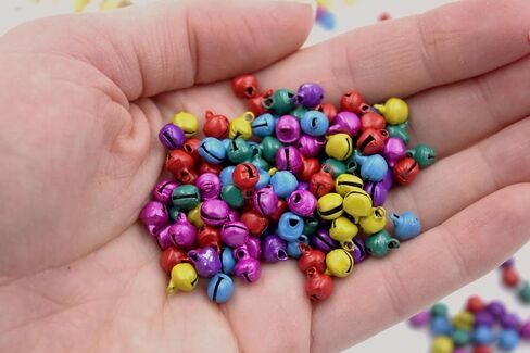 Micro Jingle Bells 100 Pk Miniature 6 mm (0.23 Inch) for Making Ornaments, Mini Wreath - Tiny Gold, Silver or Color Christmas Bell (Mixed Colors) in Kuwait