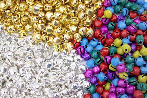 Micro Jingle Bells 100 Pk Miniature 6 mm (0.23 Inch) for Making Ornaments, Mini Wreath - Tiny Gold, Silver or Color Christmas Bell (Mixed Colors) in Kuwait