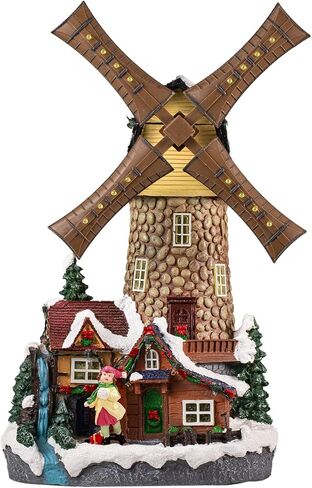 COSIEST Christmas Village House, Christmas Candy House and Trees, 10.4" H Size Polyresin, Lighted LED and Music, Christmas Collectible Buildings Decoration for Indoor Room (Batteries NOT Included) in Saudi Arabia