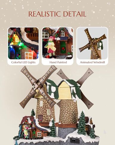 COSIEST Christmas Village House, Christmas Candy House and Trees, 10.4" H Size Polyresin, Lighted LED and Music, Christmas Collectible Buildings Decoration for Indoor Room (Batteries NOT Included) in Saudi Arabia