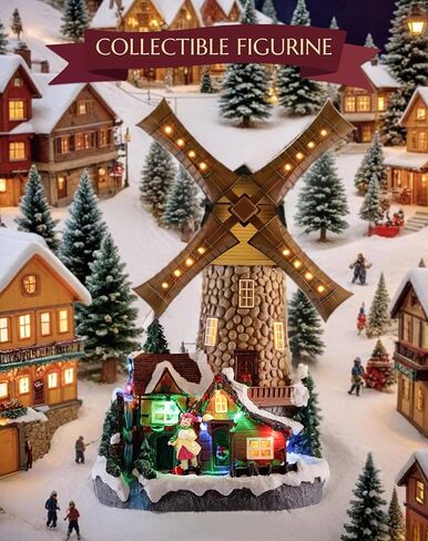 COSIEST Christmas Village House, Christmas Candy House and Trees, 10.4" H Size Polyresin, Lighted LED and Music, Christmas Collectible Buildings Decoration for Indoor Room (Batteries NOT Included) in Saudi Arabia