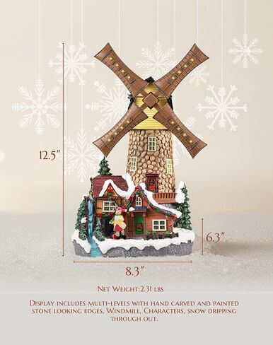COSIEST Christmas Village House, Christmas Candy House and Trees, 10.4" H Size Polyresin, Lighted LED and Music, Christmas Collectible Buildings Decoration for Indoor Room (Batteries NOT Included) in Saudi Arabia