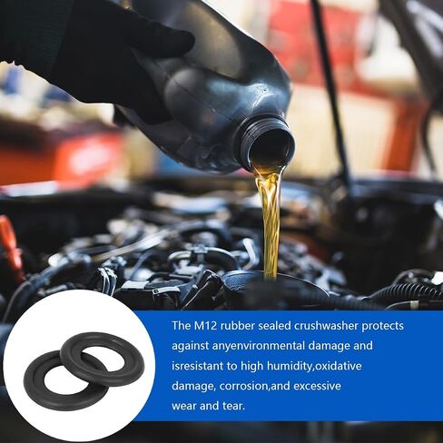 25PCS M14 Car Oil Drain Plug Gasket, Rubber Crush Washer Sealing Gasket, Automotive Engine Oil Crush Washers Replacement Accessories, Universal for SUV, Truck, RV and More (M14) in Saudi Arabia