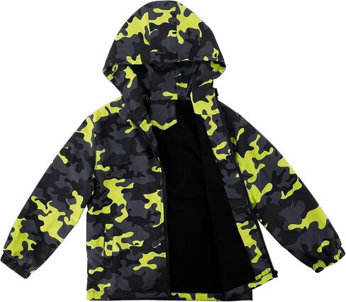 ESTAMICO Boys' Fashion Fleece Jackets Kids Winter Hooded Coat Windproof Rain Resistant Windbreaker in Saudi Arabia