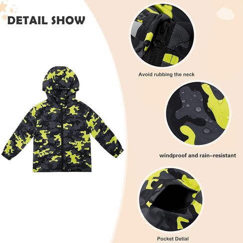 ESTAMICO Boys' Fashion Fleece Jackets Kids Winter Hooded Coat Windproof Rain Resistant Windbreaker in Saudi Arabia