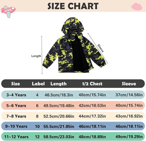 ESTAMICO Boys' Fashion Fleece Jackets Kids Winter Hooded Coat Windproof Rain Resistant Windbreaker in Saudi Arabia