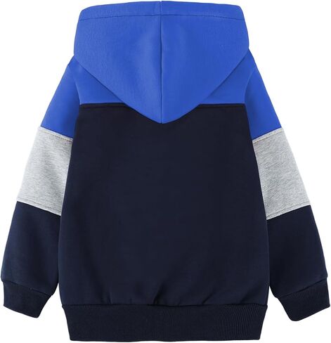 Gihuo Unisex Boy's Girl's Hoodie Sherpa Lined Jacket Zip Up Fleece Hooded Sweatshirt Winter Warm Coat Outerwear 4-12Y in Kuwait