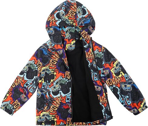 ESTAMICO Boys' Fashion Fleece Jackets Kids Winter Hooded Coat Windproof Rain Resistant Windbreaker in Saudi Arabia