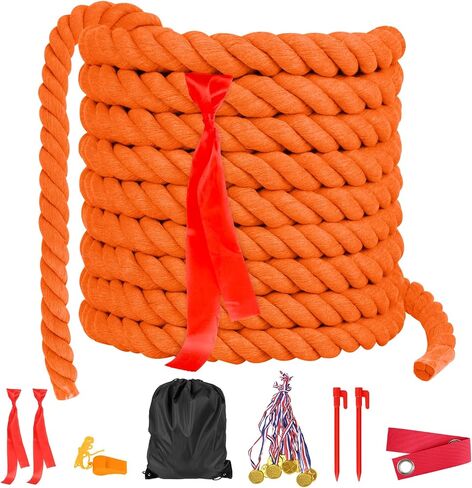 Hxezoc Field Day Tug of War Rope for Kids and Adults, Outdoor Lawn Yard Family Reunion Birthday Games, Team Building Games for Carnival Party, Outside Backyard Camping Picnic Party, School Party in Saudi Arabia