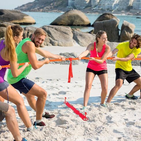 Hxezoc Field Day Tug of War Rope for Kids and Adults, Outdoor Lawn Yard Family Reunion Birthday Games, Team Building Games for Carnival Party, Outside Backyard Camping Picnic Party, School Party in Saudi Arabia