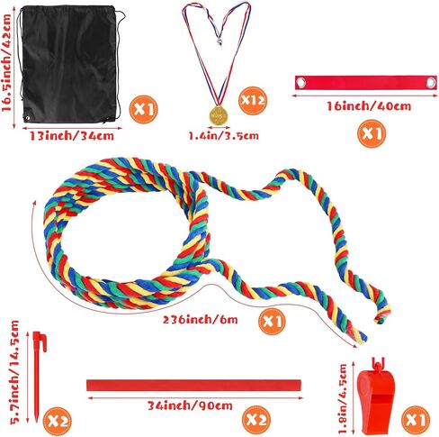 Hxezoc Field Day Tug of War Rope for Kids and Adults, Outdoor Lawn Yard Family Reunion Birthday Games, Team Building Games for Carnival Party, Outside Backyard Camping Picnic Party, School Party in Saudi Arabia