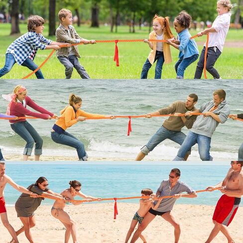 Hxezoc Field Day Tug of War Rope for Kids and Adults, Outdoor Lawn Yard Family Reunion Birthday Games, Team Building Games for Carnival Party, Outside Backyard Camping Picnic Party, School Party in Saudi Arabia