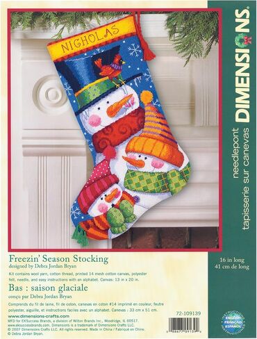Freezin' Season Stocking Needlepoint Kit-16 Long Stitched In Wool & Thread in Saudi Arabia