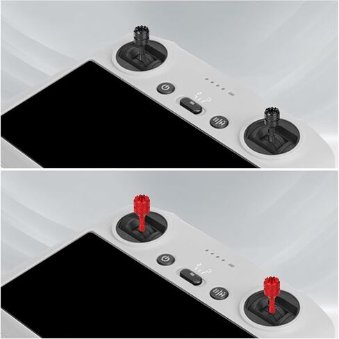 4pcs Drone Control Sticks, Mini Joystick Replacement Drone Controller Thumb Sticks Drone Joystick Compatible with DJI Mini 3 Pro DJI RC Smart Controller Accessories Parts(Red Black) in Saudi Arabia