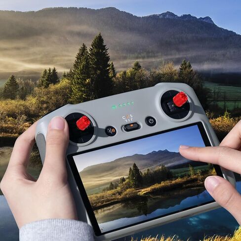 4pcs Drone Control Sticks, Mini Joystick Replacement Drone Controller Thumb Sticks Drone Joystick Compatible with DJI Mini 3 Pro DJI RC Smart Controller Accessories Parts(Red Black) in Saudi Arabia