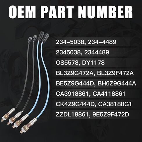 4 قطعة مستشعر الأكسجين O2 234-5038 234-4489 متوافق مع Ford F-150 Edge Explorer Lincoln MKX Mazda 6 CX-9 3.5L 3.7L 2011-2015 9E5Z9F472D BL3Z9F472A BL3Z9G472A in Kuwait