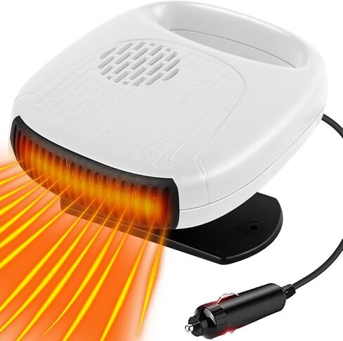 سخان سيارة سخان محمول لسخان 12 فولت يتم توصيله بولاعة السجائر للزجاج الأمامي للسيارة 2 في 1 مزيل الضباب بقدرة 130 وات in Kuwait