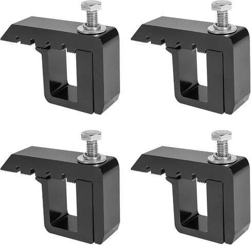 AA-Racks P-AC-10 Aluminum Mounting Clamps Truck Cap Topper Camper Shell for Ford Super Duty Trucks F-250 F-350, Set of 4 - Black in Kuwait