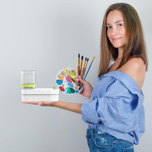 Brush Rinser Water Paint Cleaner - Paint Brush Rinser for Acrylic Watercolor Palette Water-Based Paints,Green in Saudi Arabia