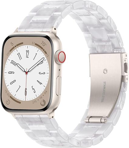 GEAK Compatible with Resin Apple Watch Band 40mm 38mm 41mm Women Men, Light Stylish Resin Bracelet iWatch Replacement Bands with Stainless Steel Buckle for iWatch Series 9/8/7/6/5/4/3/2/1/SE Colorful in Kuwait
