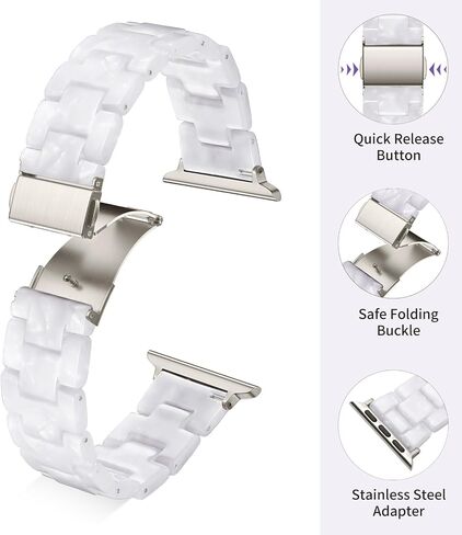 GEAK Compatible with Resin Apple Watch Band 40mm 38mm 41mm Women Men, Light Stylish Resin Bracelet iWatch Replacement Bands with Stainless Steel Buckle for iWatch Series 9/8/7/6/5/4/3/2/1/SE Colorful in Kuwait