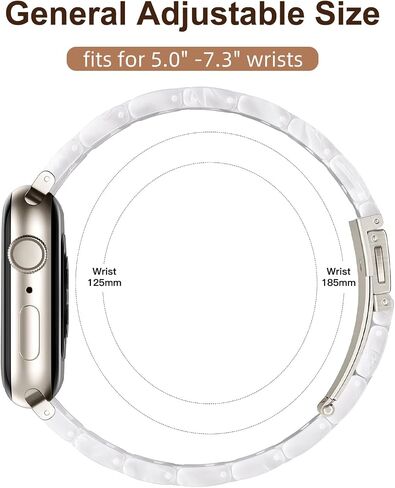 GEAK Compatible with Resin Apple Watch Band 40mm 38mm 41mm Women Men, Light Stylish Resin Bracelet iWatch Replacement Bands with Stainless Steel Buckle for iWatch Series 9/8/7/6/5/4/3/2/1/SE Colorful in Kuwait