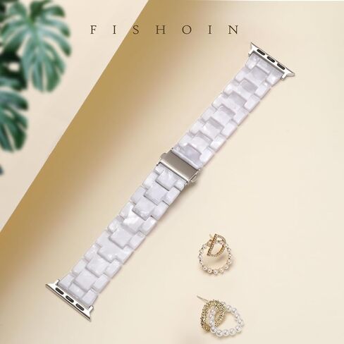 GEAK Compatible with Resin Apple Watch Band 40mm 38mm 41mm Women Men, Light Stylish Resin Bracelet iWatch Replacement Bands with Stainless Steel Buckle for iWatch Series 9/8/7/6/5/4/3/2/1/SE Colorful in Kuwait