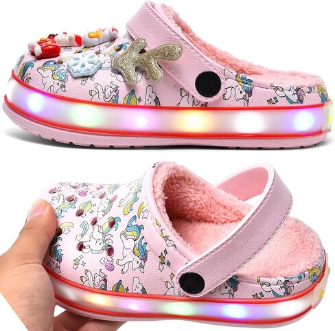 Kids' Boys Girls LED Clogs Cute Garden Shoes Cartoon Slides in Kuwait