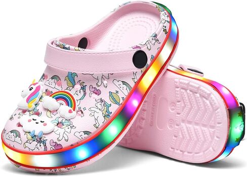 Kids' Boys Girls LED Clogs Cute Garden Shoes Cartoon Slides in Saudi Arabia