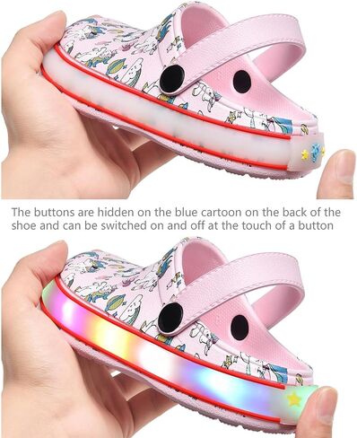 Kids' Boys Girls LED Clogs Cute Garden Shoes Cartoon Slides in Saudi Arabia
