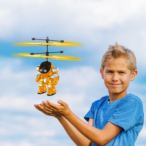Flying Toys for Boys, Drones Toys for Ages 8-13 USB Charging, Induction Helicopter Hand Controlled with LED Light, Flying Orb Ball Indoor Outdoor Boys Girls Gifts 6-8 9 10 11 12+ Years Old - Blue in Saudi Arabia
