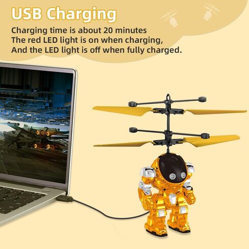 Flying Toys for Boys, Drones Toys for Ages 8-13 USB Charging, Induction Helicopter Hand Controlled with LED Light, Flying Orb Ball Indoor Outdoor Boys Girls Gifts 6-8 9 10 11 12+ Years Old - Blue in Saudi Arabia
