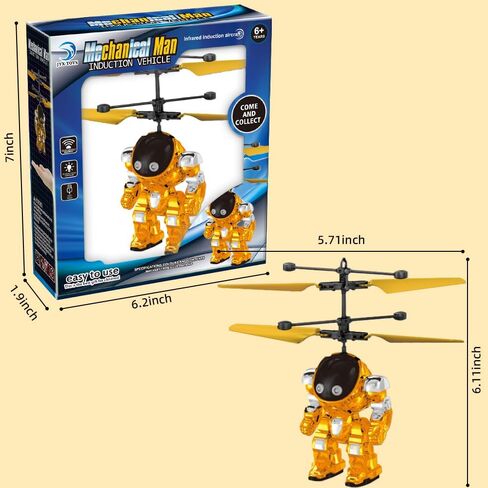 Flying Toys for Boys, Drones Toys for Ages 8-13 USB Charging, Induction Helicopter Hand Controlled with LED Light, Flying Orb Ball Indoor Outdoor Boys Girls Gifts 6-8 9 10 11 12+ Years Old - Blue in Saudi Arabia